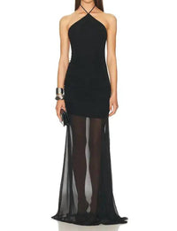 ILA Lara Jersey Drape Dress in black - women's dress