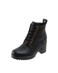 bueno Women's Felix Combat Boots in black - women's shoe - detail view