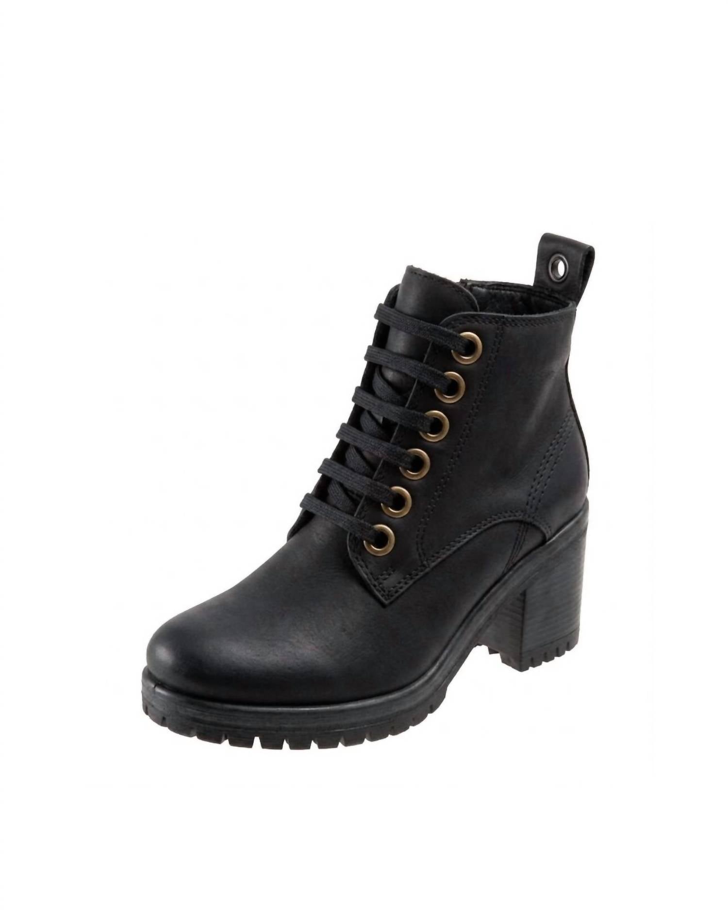 bueno Women's Felix Combat Boots in black - women's shoe - detail view