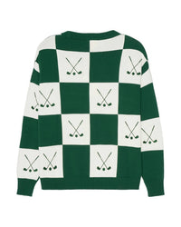 Ellsworth + Ivey - Women's Riley Crewneck Checkered Golf Sweater