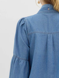 Entro - Bow Tie Blouse with Ruched Long Sleeves