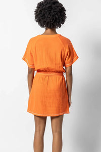 Lilla P - Belted Split Neck Dress