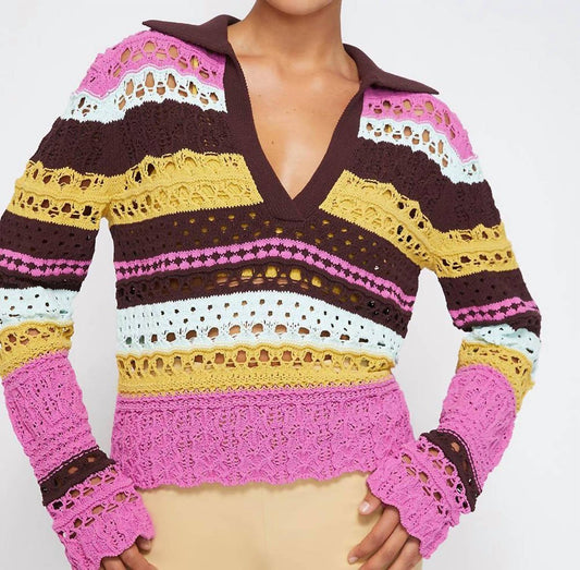 Jonathan Simkhai - Roxana Macrame Mixed Media Pullover Top