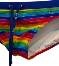 Tribe Men's Rio Low Rise Swim Brief in blue - men's swimwear - detail view