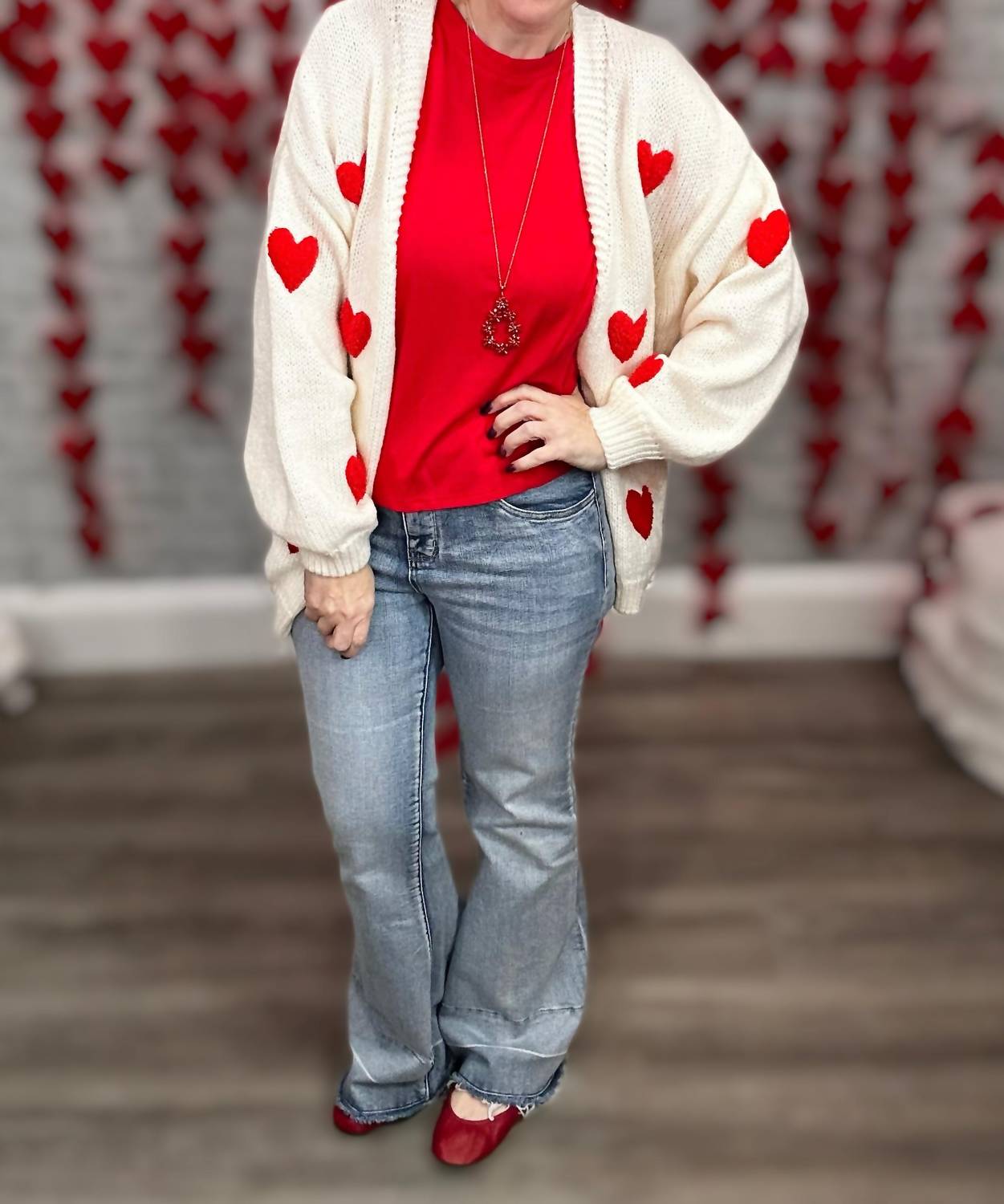 Michelle Mae - Oh My Hearts Sweater Cardigan