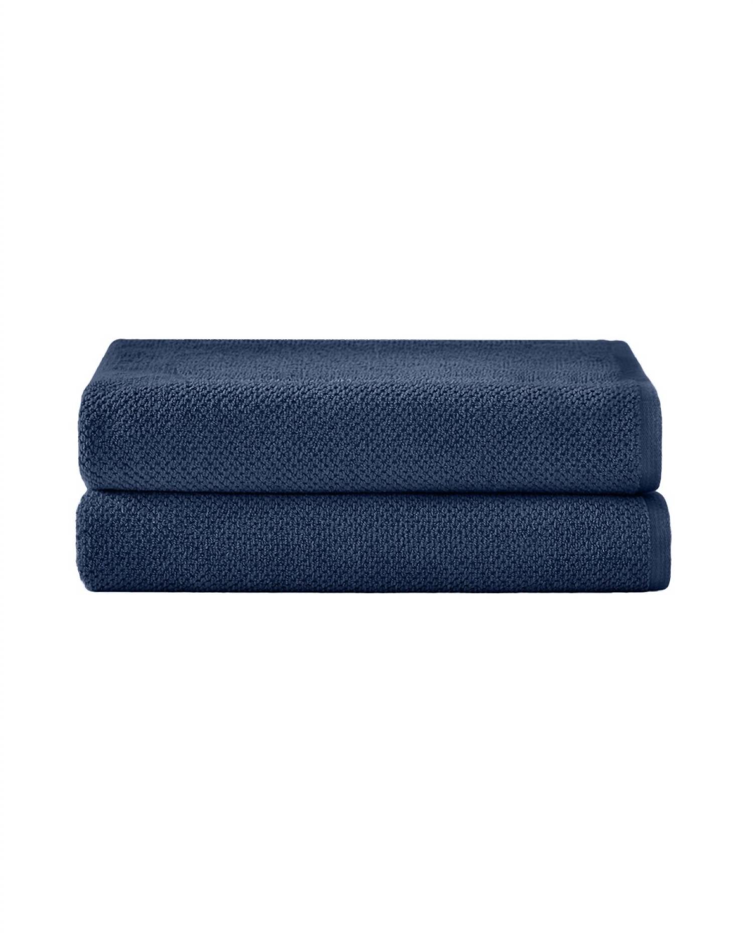 Under the Canopy Textured Organic 2 Piece Bath Towel Set in navy - item