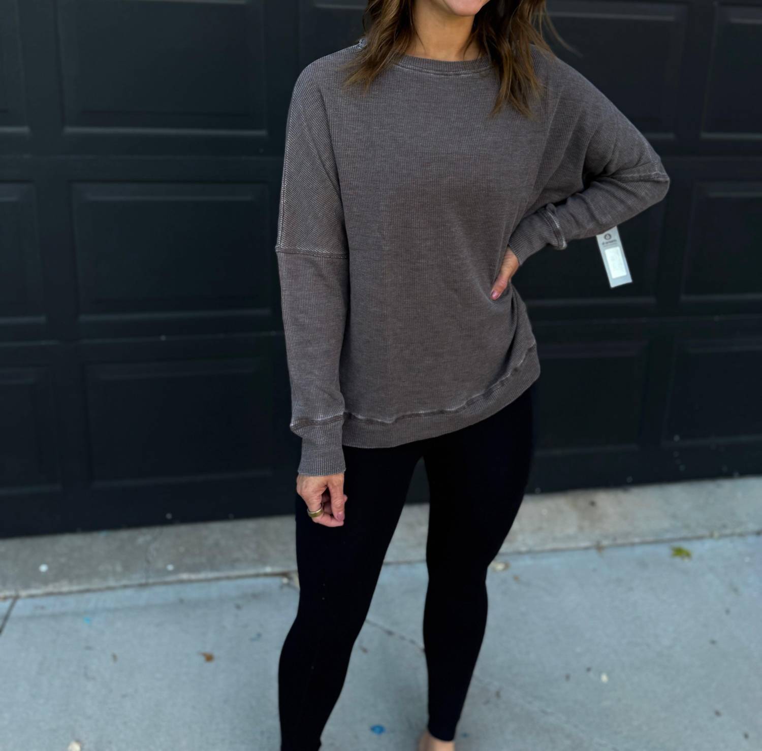 Mono B - Waffle Ribbed Pullover