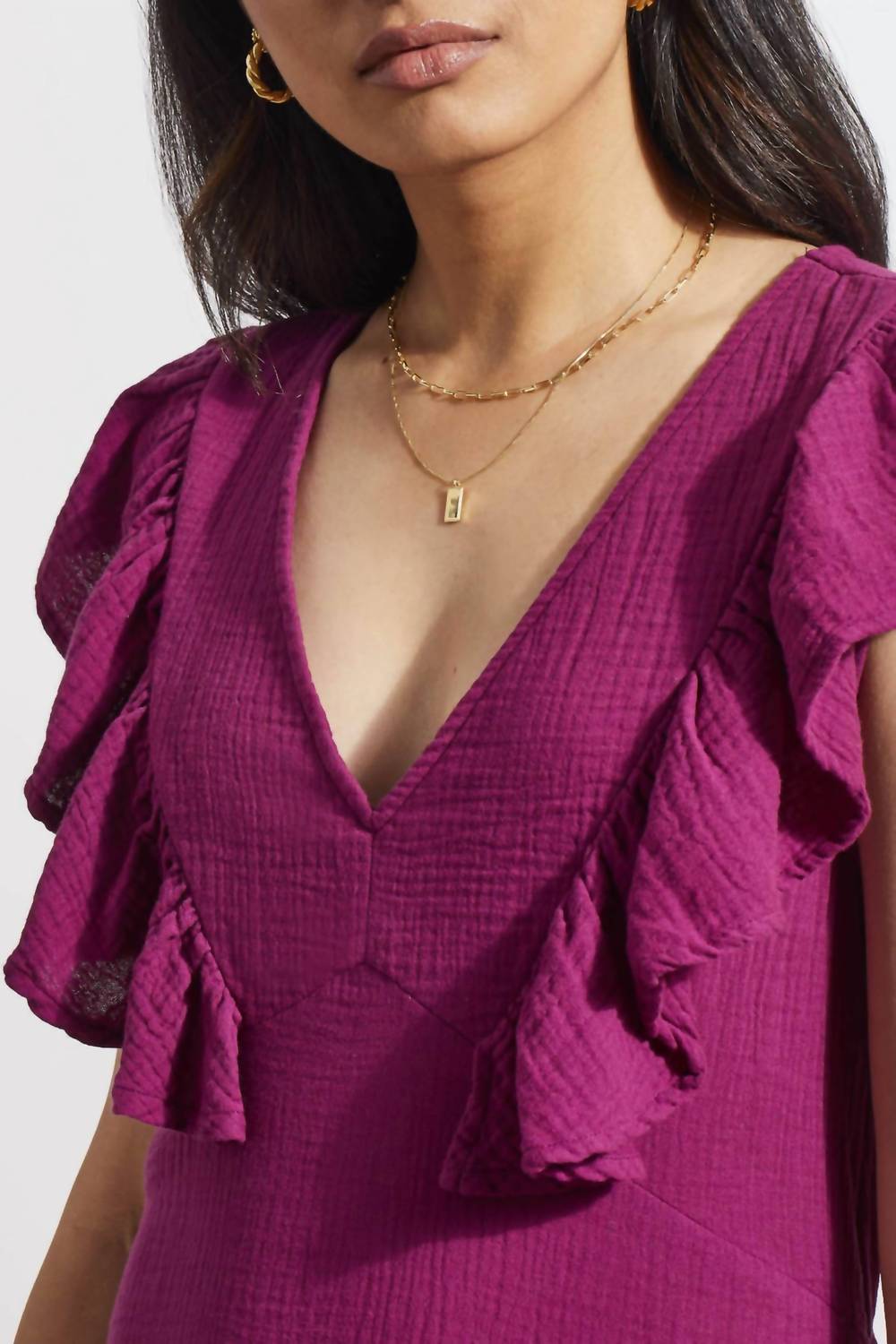 Tribal - Fitted Dress With Frill Details