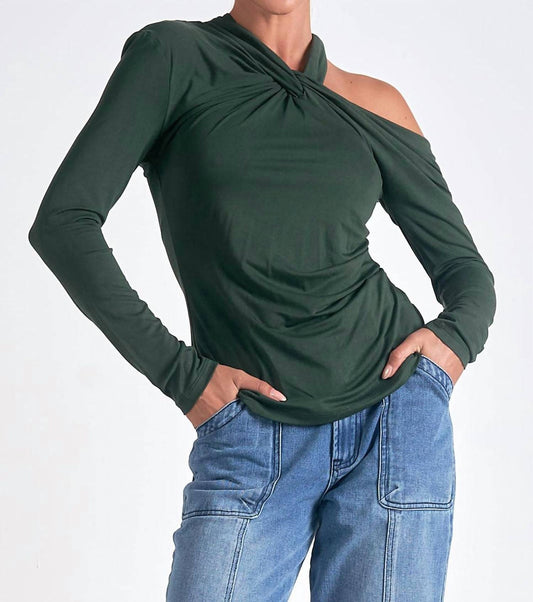 Elan - Long Sleeve Off-Shoulder Top