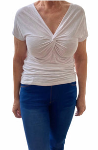 Marble - Short Sleeved Twist Front Top