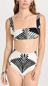 Johanna Ortiz Turkana Bikini Top in fans black ecru - women's swimwear - view 4