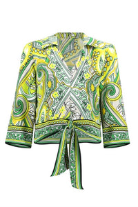 Joseph Ribkoff Matching Woven Paisley Print Pant And Top Set in set vanilla multi - women's sleepwear - view 6