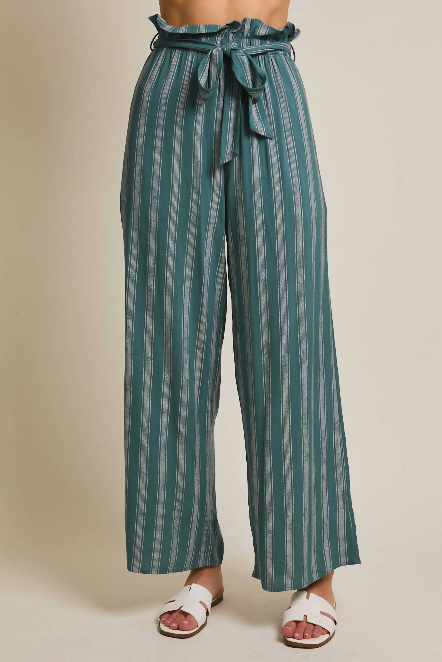 Gilli - Heidi Striped Ruffle Top Pants
