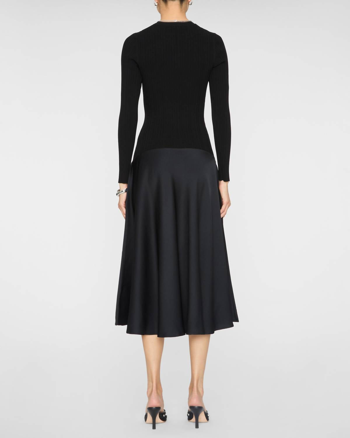Veronica Beard Vaughn Long Sleeveless Dress in black - women's dress - alternate view