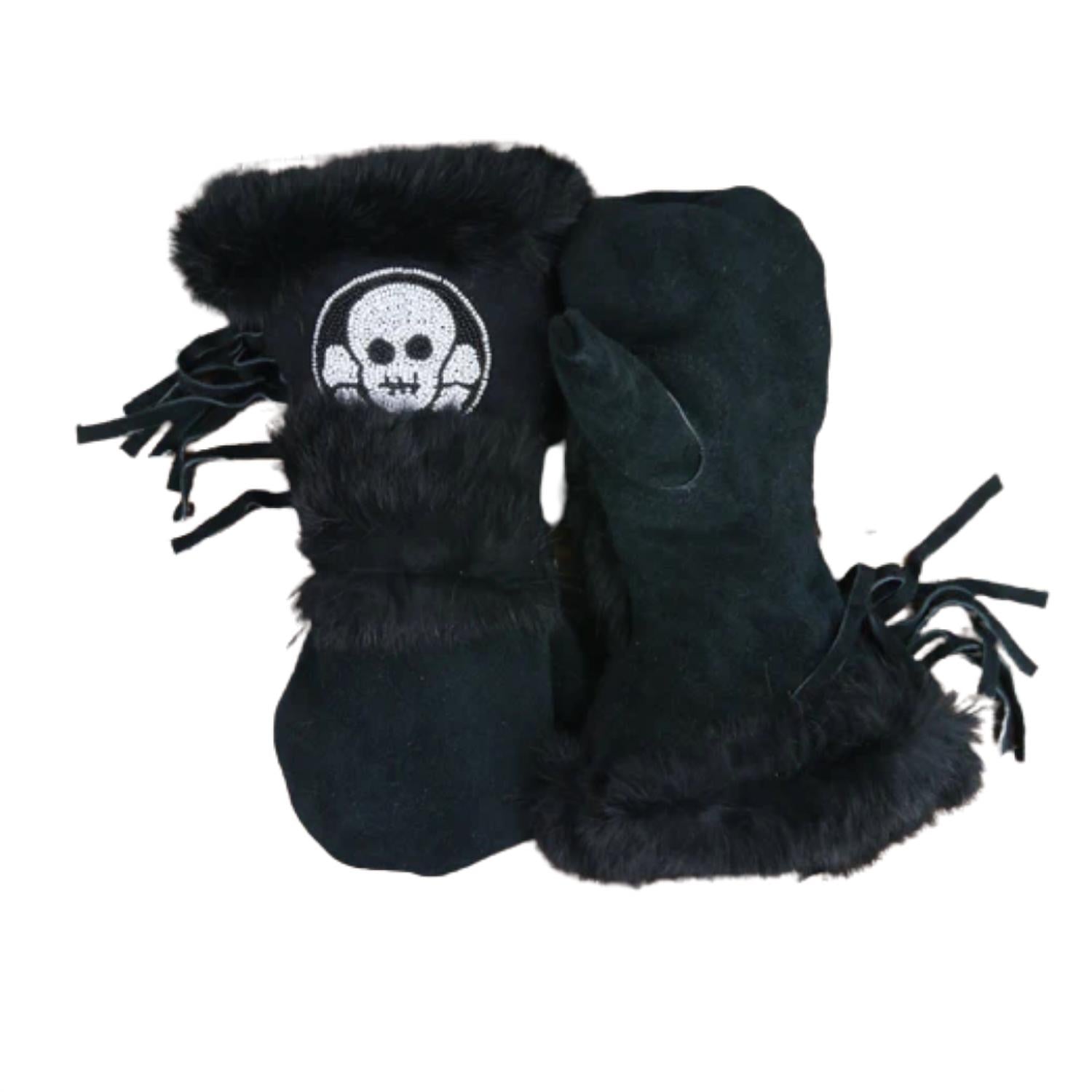 Astis Kids' Suede Leather Mittens in mayday - kids' accessory - detail view