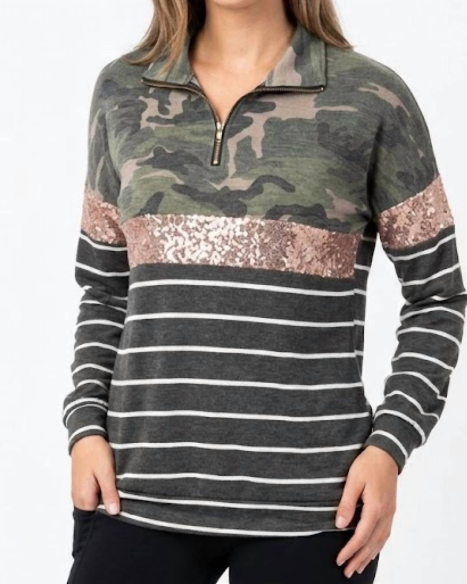 Bibi - Sequin Sargent Top