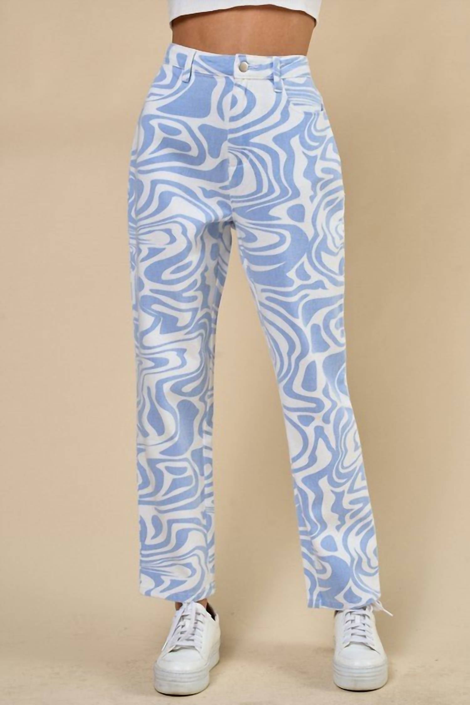 Disco Avenue Nothing But Skies Pants in light blue - women's pants