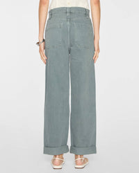 FRAME Cuffed Utility Trouser in slate gray - women's pants - alternate view
