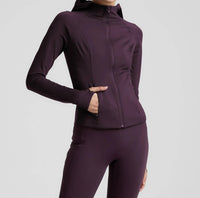 BEYOND YOGA pacer fleece full-zip jacket in eggplant - women's jacket
