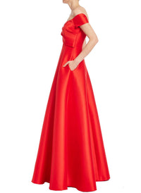Badgley Mischka - Mikado Off Shoulder Aline Gown