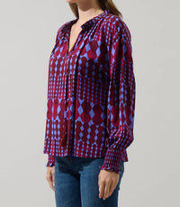 Sugarlips - Ramsay Abstract Weylin Split-neck Blouse
