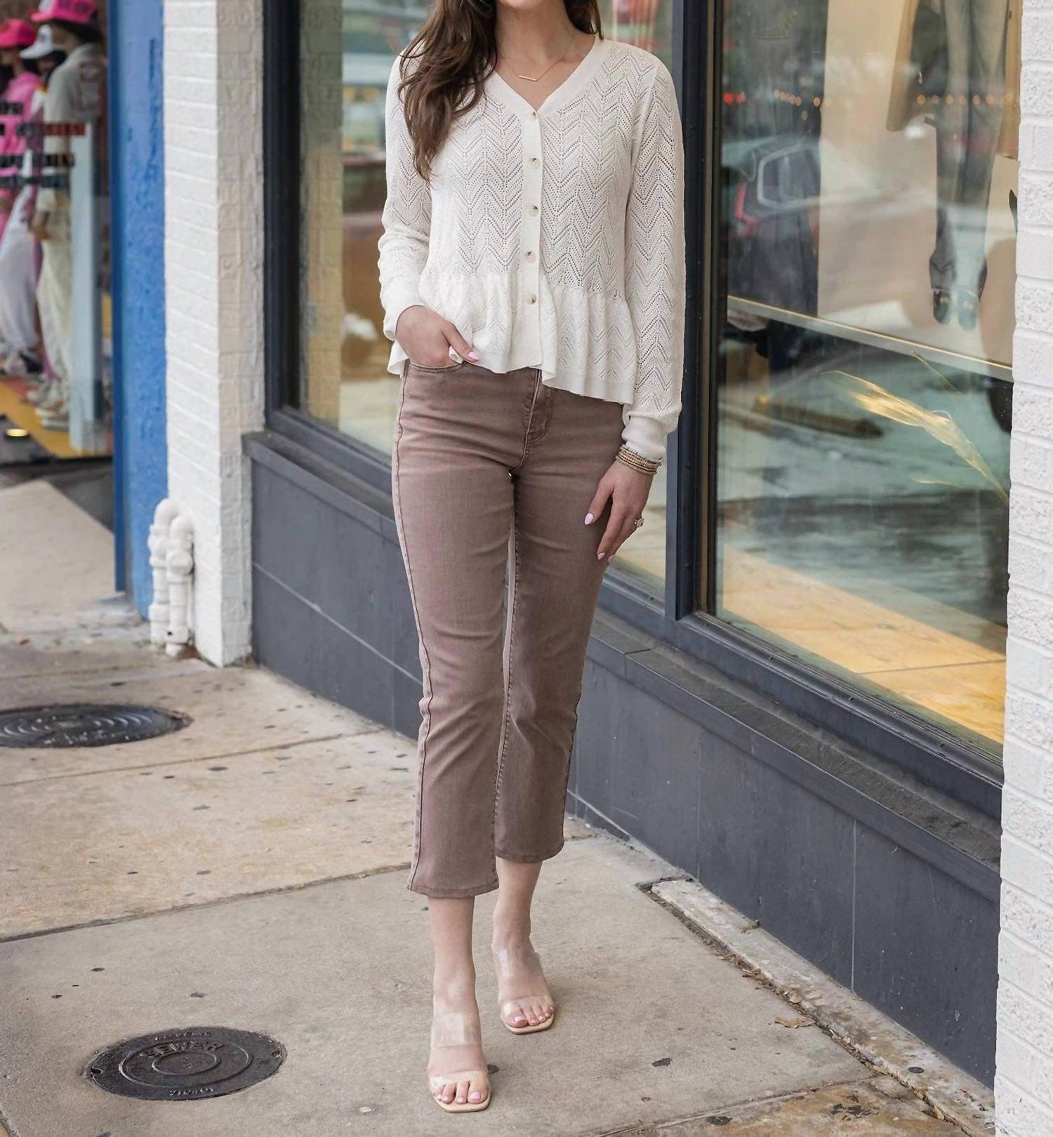 Grace And Lace - Mel's Favorite Straight Leg Cropped Denim Jeans
