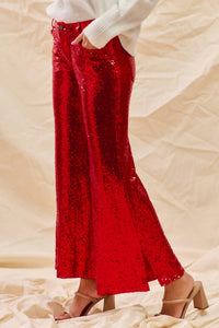 So Me - Sequin Mid Rise Leg Holiday Pants