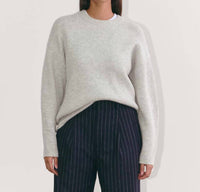 Everlane Cocoon Crew Wool Cashmere Sweater in light gray - women's sweater