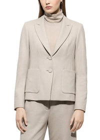 LUISA CERANO Flannel Blazer in oyster - women's jacket