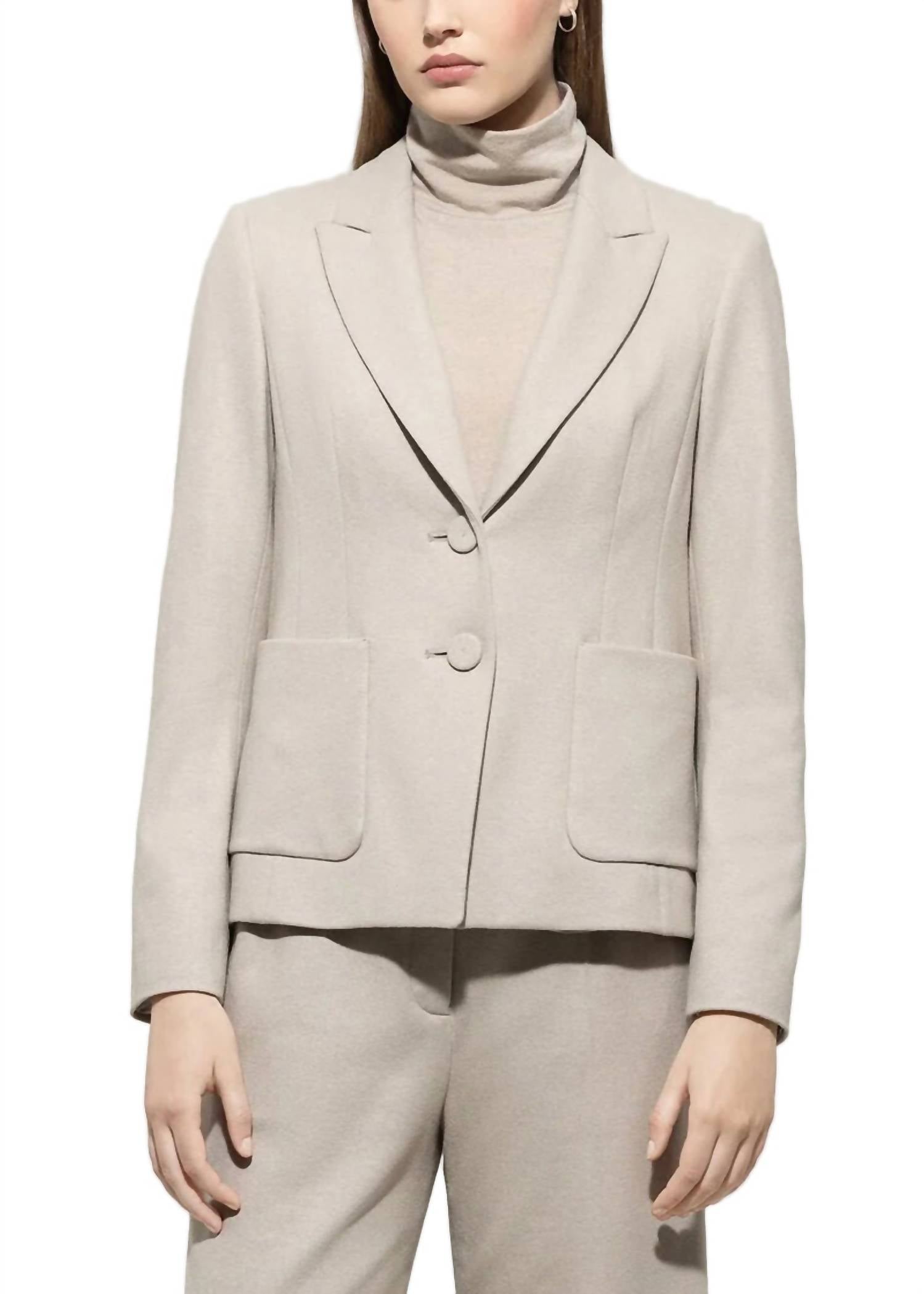 LUISA CERANO Flannel Blazer in oyster - women's jacket
