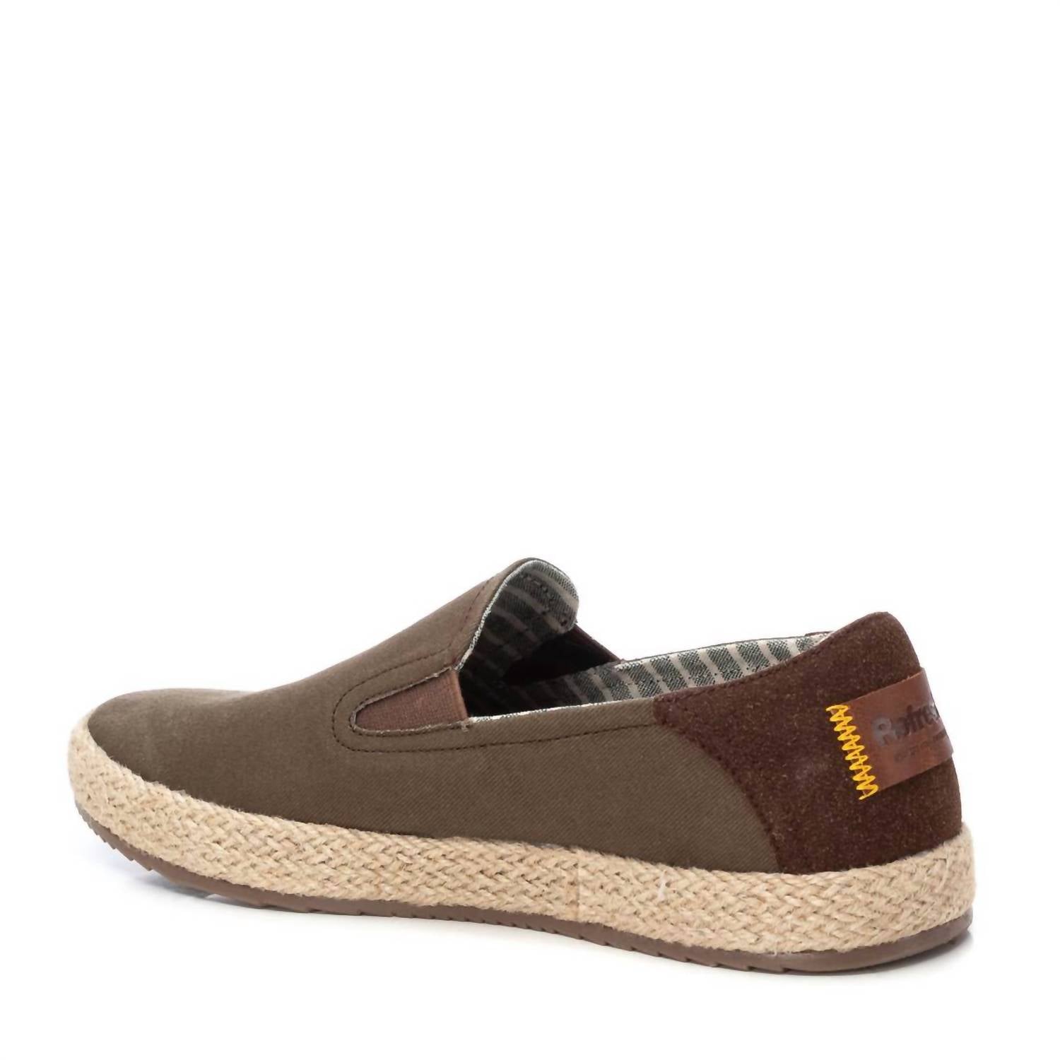 Xti Men's Canvas Boat Shoes in dark green - men's sneaker - alternate view