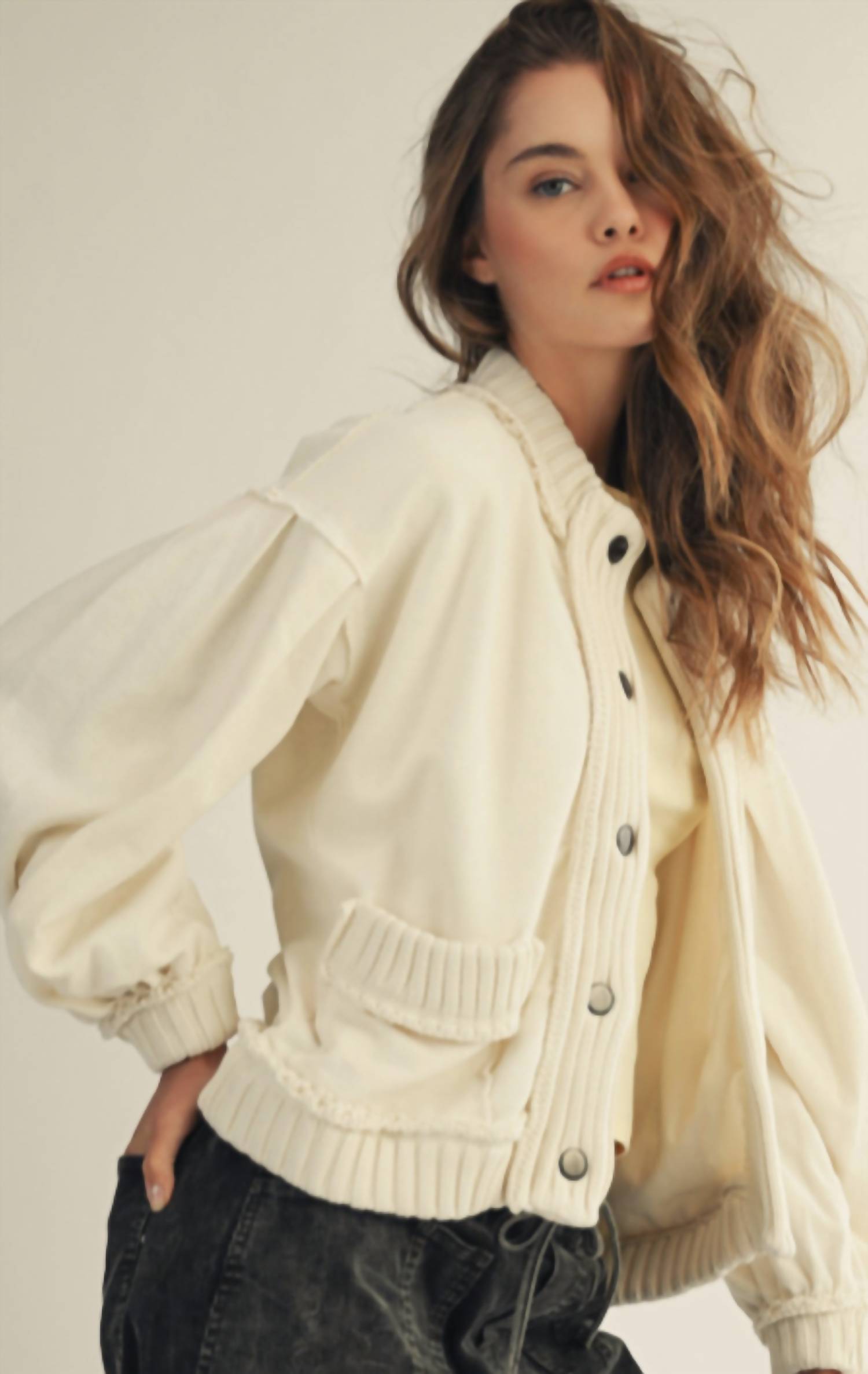 Lovlov - Rib Trim Cardigan