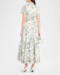 Alice + Olivia - Lucy Roll Sleeve Midi Shirt Dress