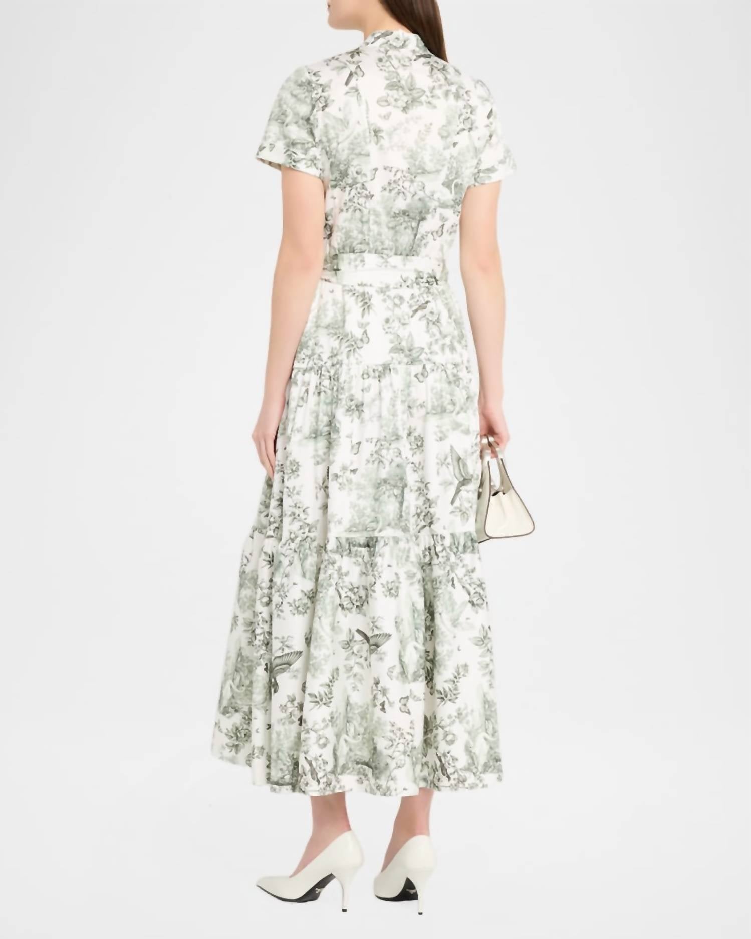 Alice + Olivia - Lucy Roll Sleeve Midi Shirt Dress