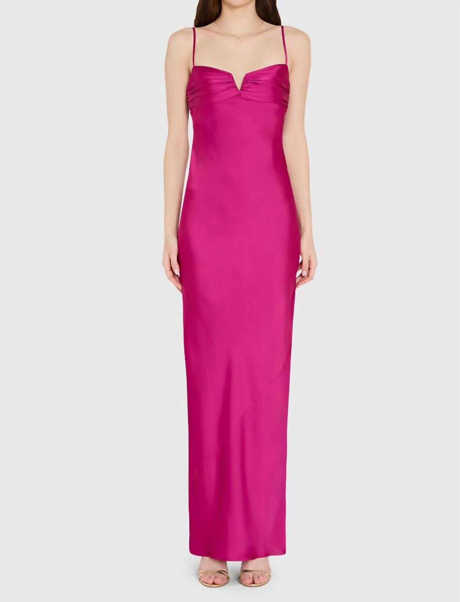 Amanda Uprichard Ira Maxi Dress in pink - women's dress