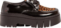 The ART Company Women's 1765 Leeds Platform Loafers in black shiny with leopard - women's flats