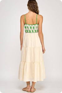 Strut & Bolt - Contrast Diamond Crochet Midi Dress