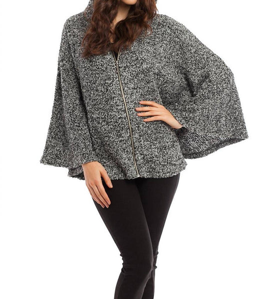 Sarah Zip Boucle Poncho