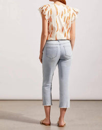 Tribal - Silvia Side Slit Straight Leg Jean