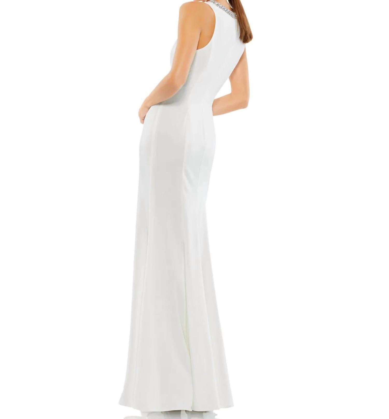 Mac Duggal - Rhinestone High Neck Trumpet Gown