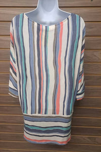 First Love - Women's Striped Wing Sleeve Tunic