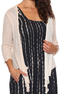Papa Fashions - Mesh Sweater Cardigan