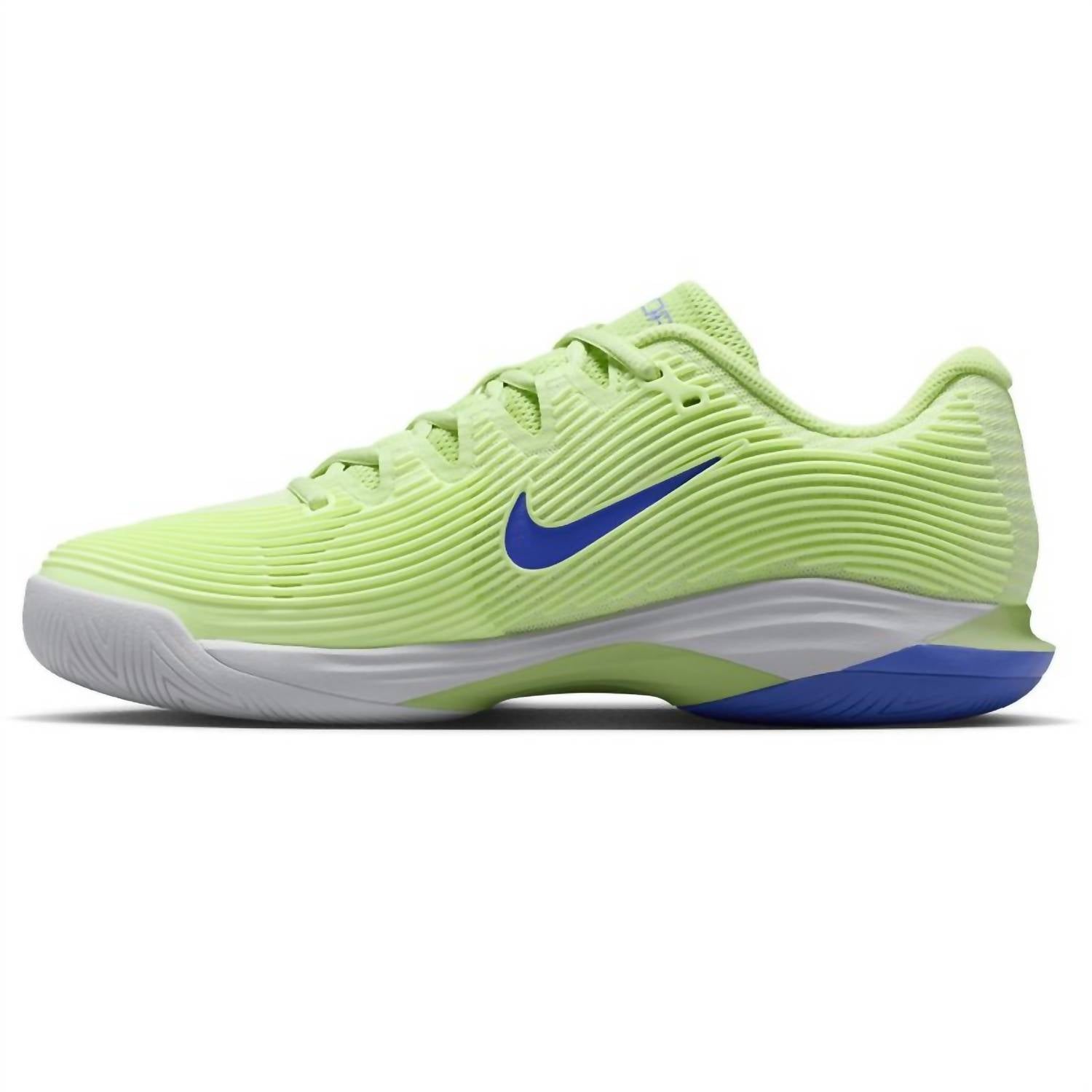 NIKE Women's Zoom Vapor 12 Hard Court Tennis Shoes in light liquid lime sapphire white - women's shoe