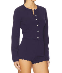 NIA Roxie Cardigan in navy blue - women's cardigan - detail view