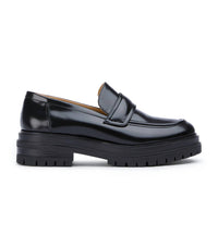 Tony Bianco Women's Wiz Leather Loafer in black hi shine - women's flats