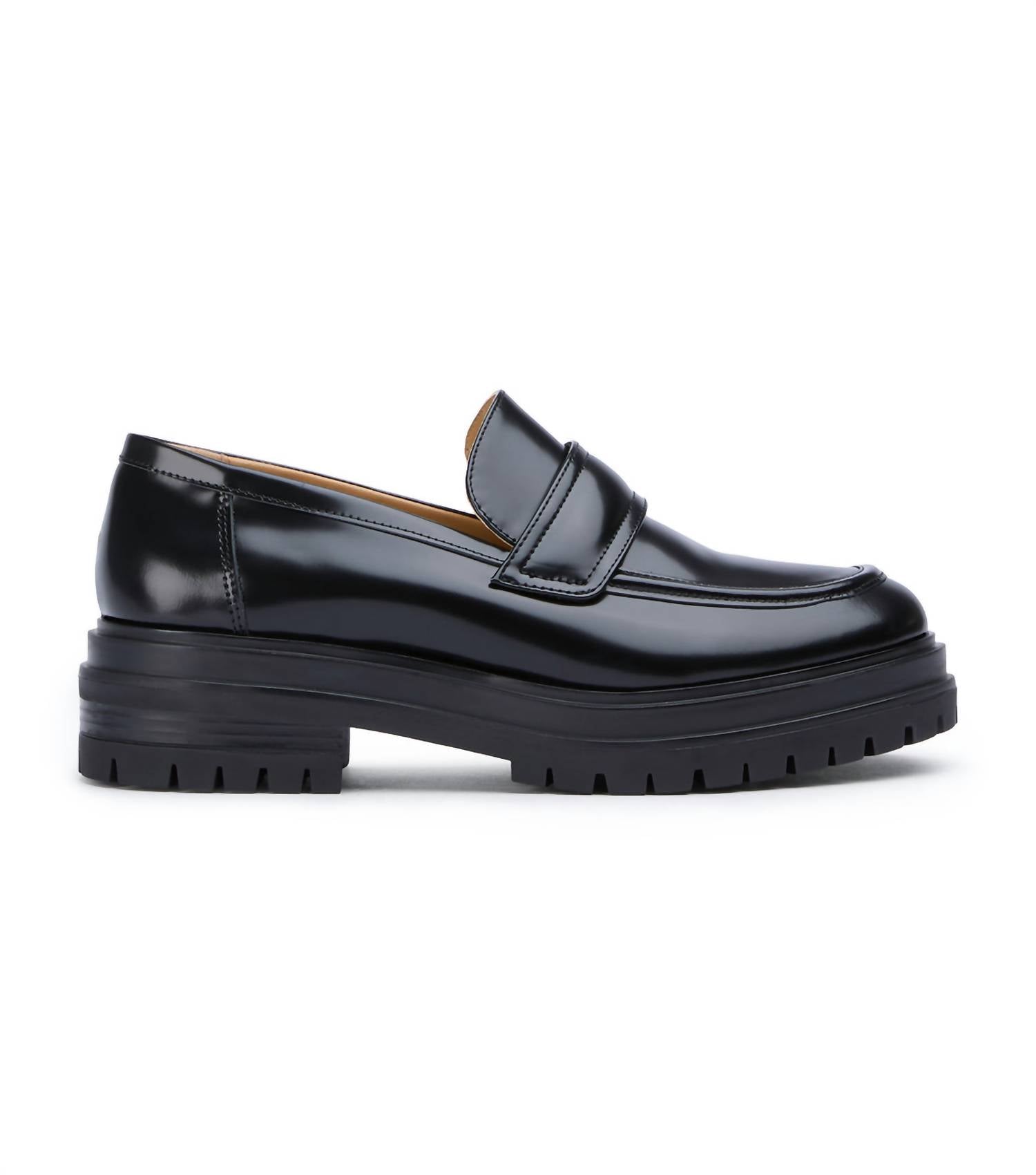 Tony Bianco Women's Wiz Leather Loafer in black hi shine - women's flats