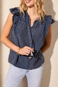 Tribal - Frill Sleeve Blouse