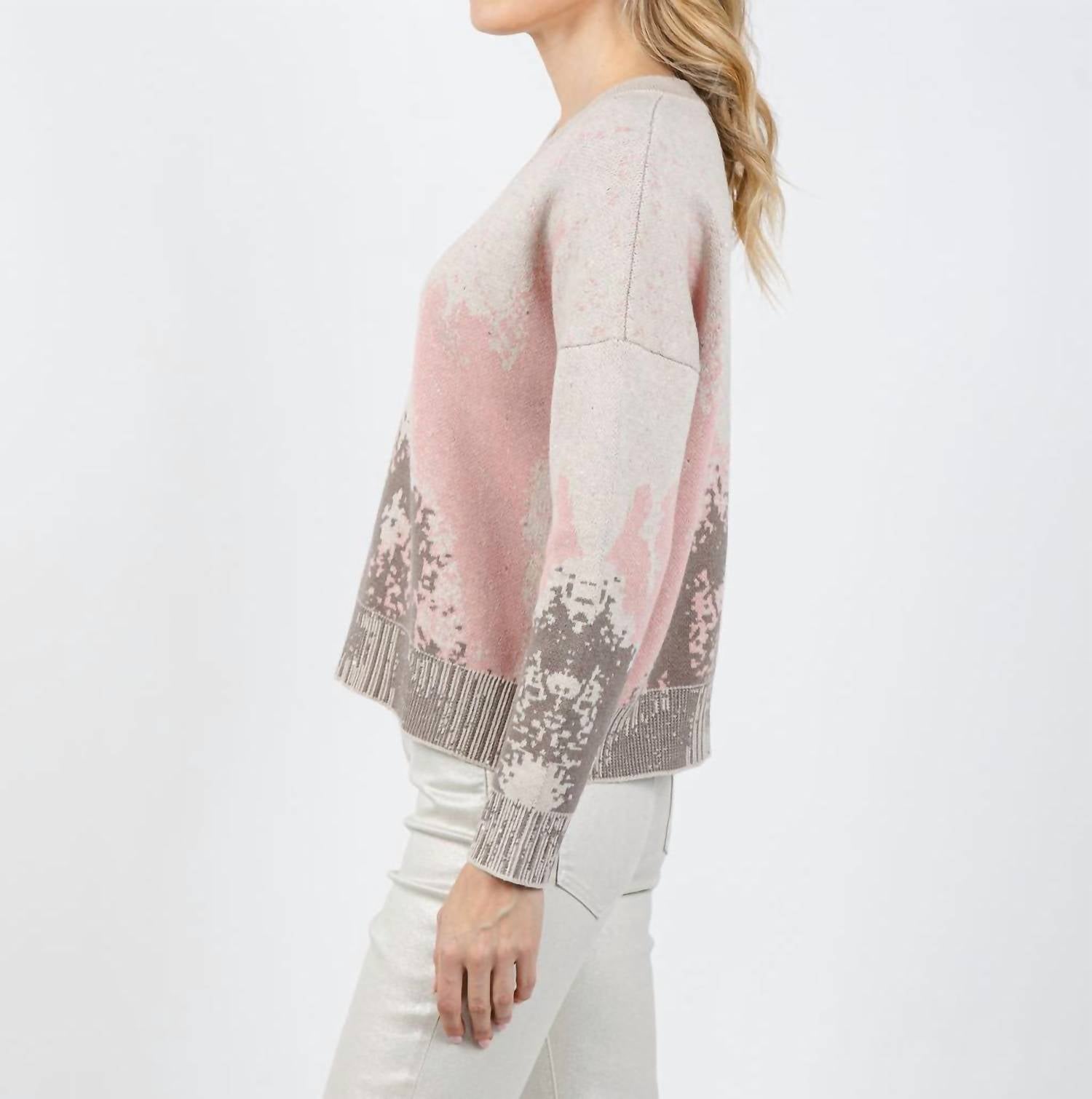 Kinross - Sequin Jacquard Vee Sweater
