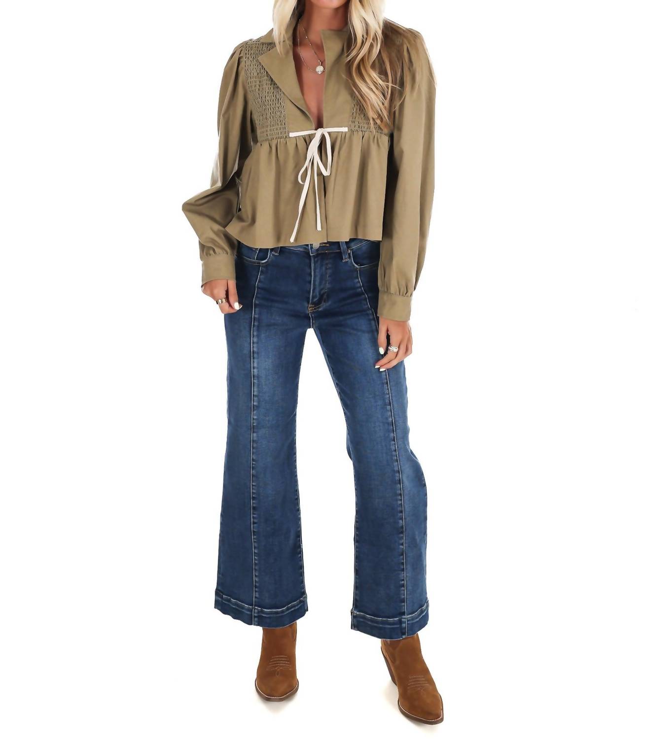 Idem Ditto - Autumn Leaves Tie Front Top