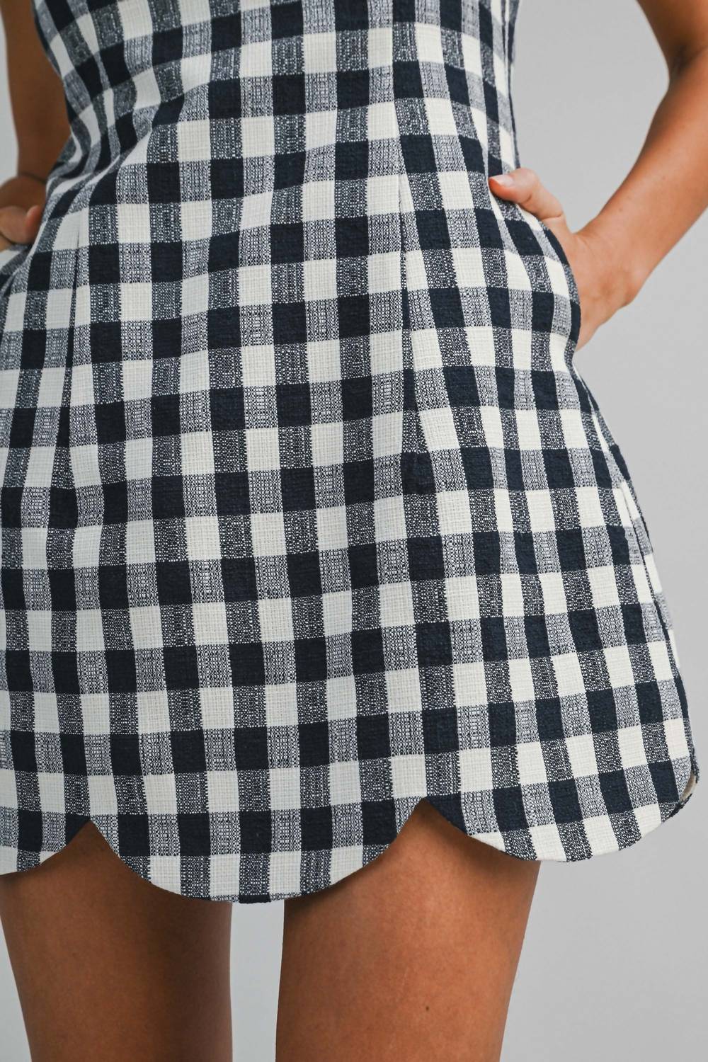 Mable - Plaid Expectations Scallop Hem Dress